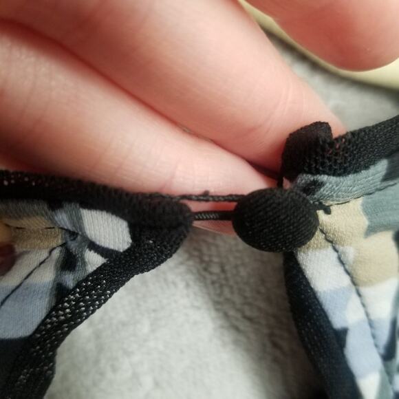 Hale Bob Geometric Print Bodycon Mini Dress XS Long Sleeve Jersey Knit Black - Picture 14 of 14